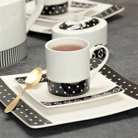 Serwis kawowy porcelanowy na 6 osób YVETTE