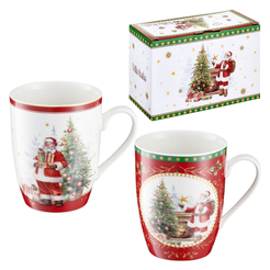 Kubki świąteczne zestaw 2 sztuki porcelanowe SANTA CLAUS