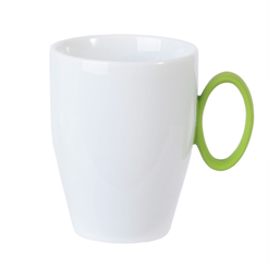 Kubek porcelanowy 350 ml z zielonym uchem SUNNY