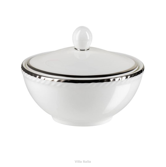 pojemna cukiernica porcelanowa z platyną 