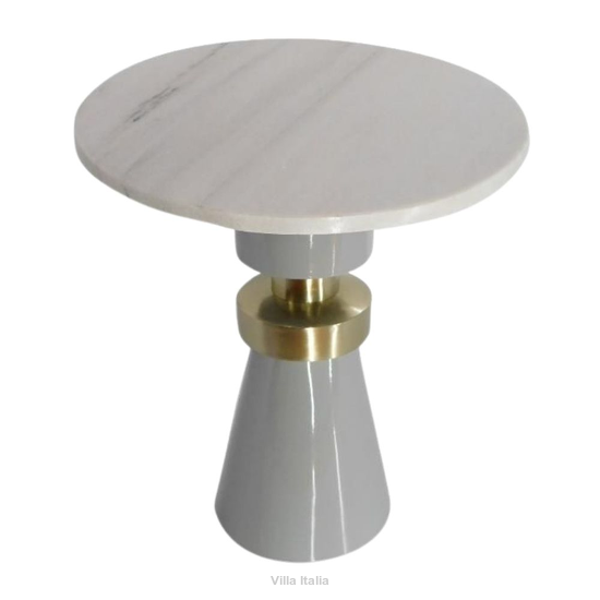 Stolik kawowy marmurowy 50,5 cm OMAR White