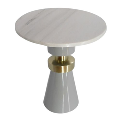 Stolik kawowy marmurowy 50,5 cm OMAR White