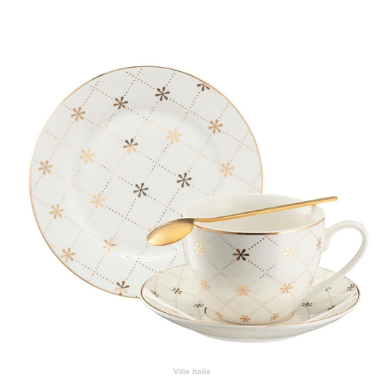 ekskluzywny serwis do kawy ze złotem
