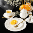 Serwis kawowy porcelanowy na 6 osób SANDRINE 19
