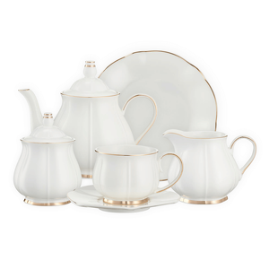 Serwis kawowy porcelanowy na 6 osób SANDRINE