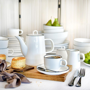 Serwis obiadowo kawowy porcelanowy na 6 osób STELLA