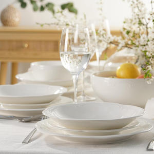 Serwis obiadowy porcelanowy na 6 osób WHITE PRINCESS