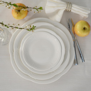 Serwis obiadowy porcelanowy na 6 osób WHITE PRINCESS