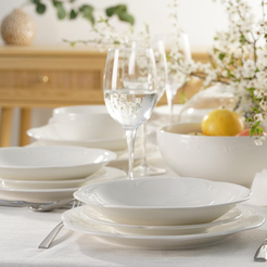 Serwis obiadowy porcelanowy na 6 osób WHITE PRINCESS