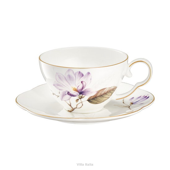filiżanka w kwiaty ze spodkiem porcelanowa