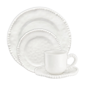 Zestaw kawowy porcelanowy na 6 osób 19-elementowy MESTIERE WHITE