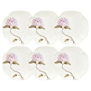 Komplet talerzy deserowych 19 cm 6 sztuk porcelana MAGIC BLOOMS