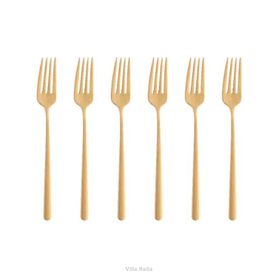 złote matowe widelczyki do ciasta