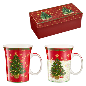 Zestaw 2 kubków świątecznych porcelanowych SILENT NIGHT