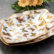 Talerz porcelanowy malowany złotem MARIPOSA 41 cm 5