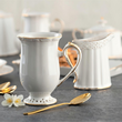 Zestaw kubków porcelanowych 300 ml 6 sztuk CLARA Gold Ivory 2