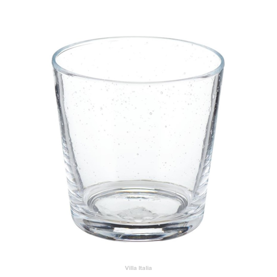 szklanka przeźroczysta ręcznie wykonana, z pęcherzykami powietrza