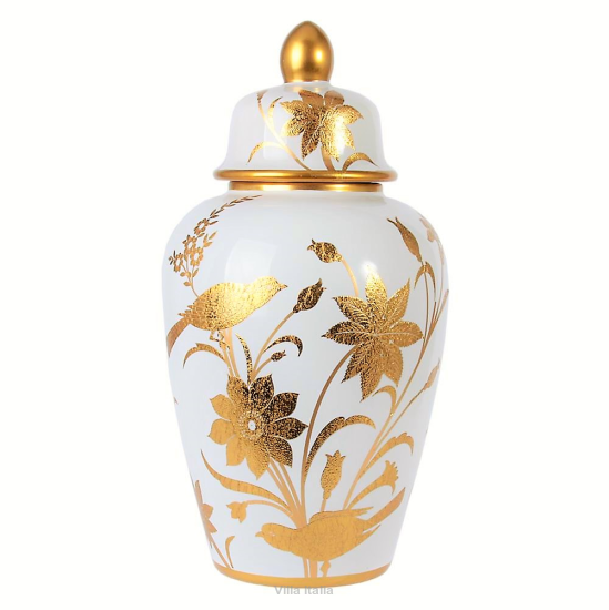 Amfora porcelanowa malowana złotem CESARE 29 cm