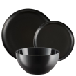 Serwis obiadowy na 12 osób Komplet talerzy z miseczkami BLACK ONYX 9