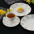 zestaw do herbaty porcelanowy dekorowany złotem