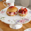 elegancka patera na nóżce do ciasta porcelanowa