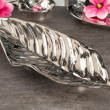 Salaterka talerz srebrny liść dekoracyjny 44 cm  FIORD  2