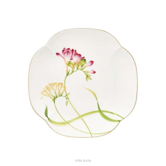 elegancki porcelanowy talerzyk dekorowany ręcznie złotem