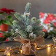 Choinka ośnieżona 30 cm w worku jutowym 5