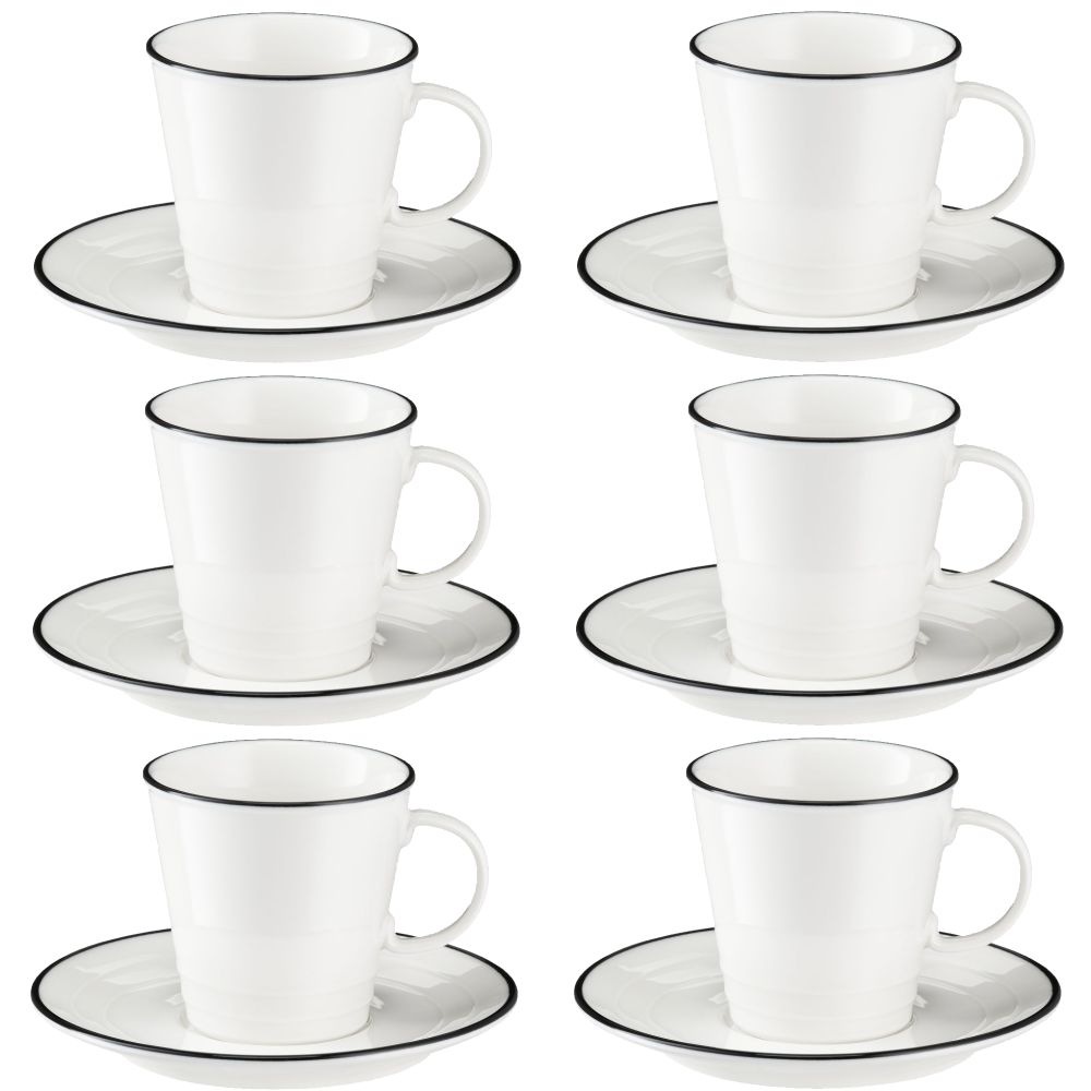 Zestaw filiżanek do herbaty porcelanowych 250 ml 6 sztuk NOSTALGIA