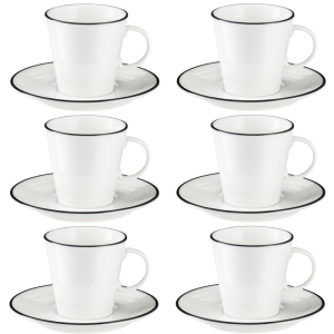 Komplet filiżanek porcelanowych do herbaty 250 ml 6 sztuk NOSTALGIA