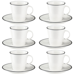 Komplet filiżanek porcelanowych do herbaty 250 ml 6 sztuk NOSTALGIA