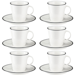 Komplet filiżanek porcelanowych do herbaty 250 ml 6 sztuk NOSTALGIA