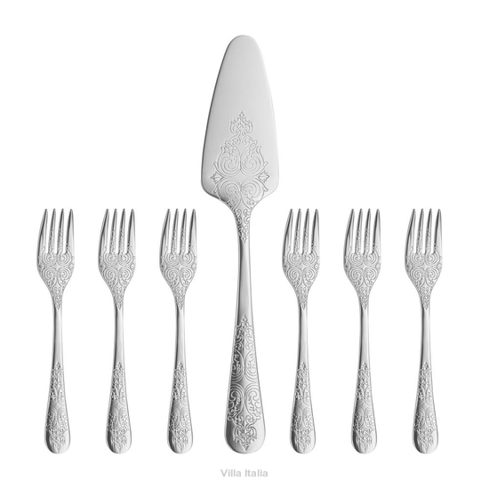 elegancki zestaw sztućców do ciasta 