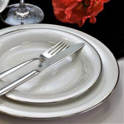 Serwis obiadowy na 6 osób Komplet talerzy porcelanowych VALENTINO