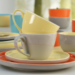 Serwis obiadowo kawowy na 6 osób BORNEO orange-grey-yellow 9