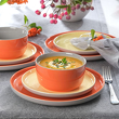 Serwis obiadowo kawowy na 6 osób BORNEO orange-grey-yellow 1