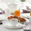 elegancka zastawa porcelanowa z zestawem kawowym i półmiskiem 