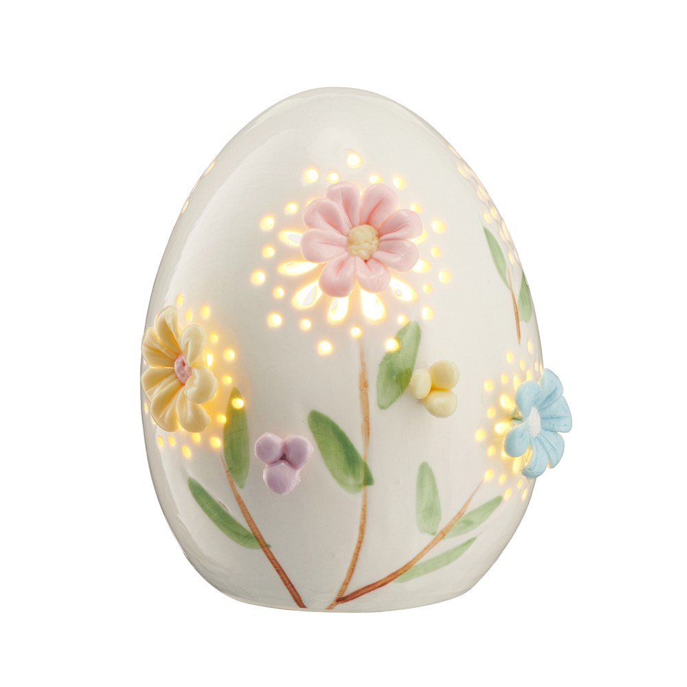 Jajko wielkanocne porcelanowe 13 cm Lampion LED LAURA