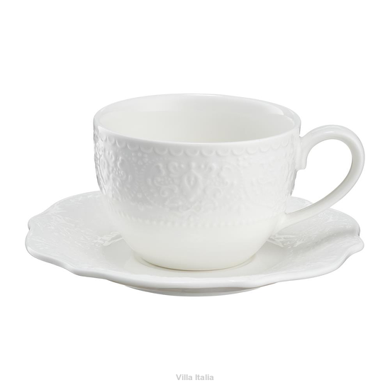 Filiżanka do kawy porcelanowa 300 ml ze spodkiem GLORIETTA Style