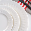 Serwis obiadowo kawowy na 12 osób porcelanowy z wazą MESYNA WHITE 12
