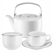 Serwis obiadowo kawowy na 6 osób porcelanowy PLUS PLATIN 21