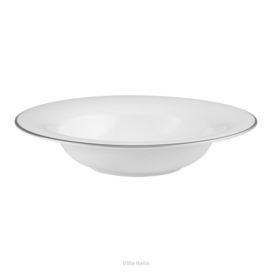 Talerz głęboki porcelanowy z platynową obwódką