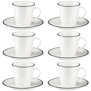 Komplet filiżanek do kawy 120 ml porcelanowych 6 szt. NOSTALGIA