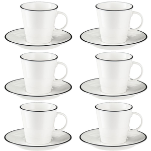 Zestaw filiżanek do kawy 120 ml porcelanowych 6 szt. NOSTALGIA