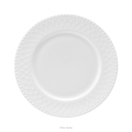 Talerzyk deserowy z porcelany dekorowany koronkowym wzorem