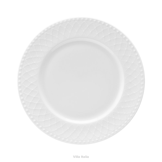 Talerzyk deserowy z porcelany dekorowany koronkowym wzorem