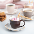 Zestaw 6 filiżanek do kawy i herbaty porcelanowych 220 ml CHOCO 4