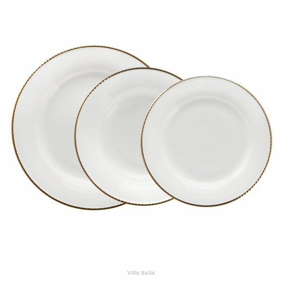 Serwis obiadowy porcelanowy Komplet talerzy na 6 osób CAMILLA