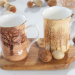 Kubek porcelanowy dekorowany 290 ml ORZECH ciemny 4