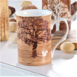 Kubek porcelanowy dekorowany 290 ml ORZECH ciemny 1